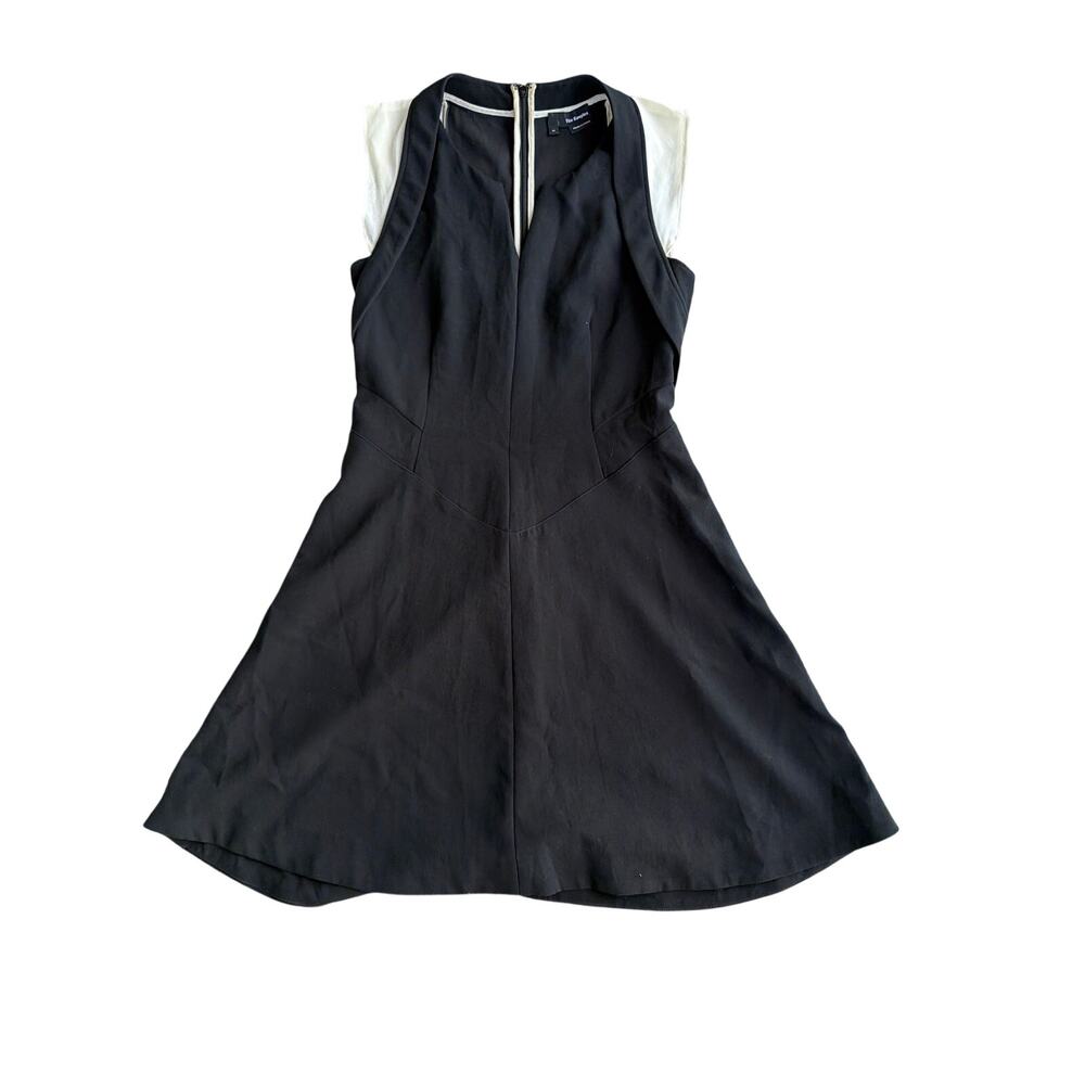 The Kooples Fit and Flare Dress Black White Women M Sleeveless Cocktail Mini LBD